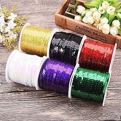 ABカラープラスチックスパンコールビーズ  スパンコールビーズ  装飾アクセサリー  フラットラウンド  ゴールド  6mm  約100ヤード/ロール&nbsp;PVC-PH0001-14D