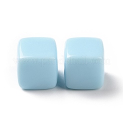 不透明なアクリルビーズ  キューブ  ライトブルー  12.2x12.2x12.2mm  穴：3.7mm  約288個/500g&nbsp;OACR-E015-02F