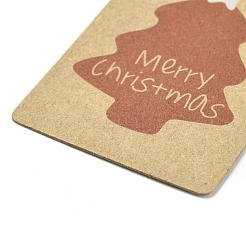 長方形の紙のギフトタグ  hange tags  美術工芸用  クリスマスをテーマにした模様  クリスマスツリー模様  5.5x3.6x0.04cm  穴：4mm  100個/袋&nbsp;CDIS-L005-A02