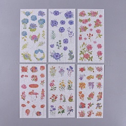天然をテーマにしたステッカー  植物装飾ステッカー  日記用  アルバム  ノート  diyの芸術品と工芸品  花柄  16.1x8x0.01cm  6シート/セット&nbsp;DIY-L038-A02