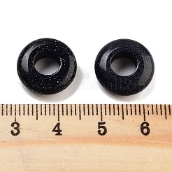 合成ブルーゴールドストーンヨーロッパビーズ  大穴ロンデルビーズ  14x4~4.2mm  穴：6~6.2mm&nbsp;G-C134-01C