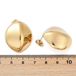 304ステンレススチールスタッドピアス  イオンプレーティング（ip）  14KGP本金メッキ  オーバル  28x25mm&nbsp;EJEW-G423-35A-G