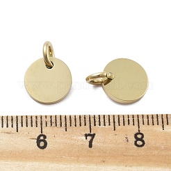幾何学図形スタイル 304 ステンレススチール スタンピング ブランク タグ チャーム  鏡面研磨仕上げ  丸カン付き  イオンプレーティング（ip）  18KGP本金メッキ  ラウンド  10.5mm  穴：3.5mm&nbsp;STAS-D302-03F