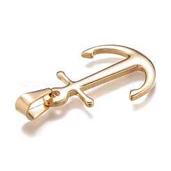 304ステンレスペンダント  アンカー  ゴールドカラー  32x26x2mm  穴：5x7mm&nbsp;STAS-J036-118G