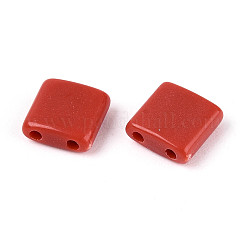 オペークアクリルスライドチャーム  正方形  インディアンレッド  5.2x5.2x2mm  穴：0.8mm&nbsp;LS-OACR-Z010-01B