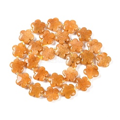 天然石トパーズ翡翠ビーズ連売り  花  シードビーズで  15x15x6mm  穴：1.2mm  約27個/連  17.32''（44センチメートル）&nbsp;G-NH0028-01A