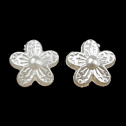 Abs模造パールビーズ  花  11x10.5x6mm  穴：1.5mm&nbsp;OACR-K001-21
