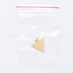 ステンレスペンダント201個  鏡面研磨仕上げ  逆三角形  ゴールドカラー  16x15x1mm  穴：3.5mm&nbsp;STAS-S105-T624-2