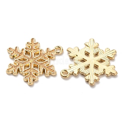 クリスマス合金エナメルペンダント  スパンコール  スノーフレークチャーム  ライトゴールド  ゴールド  23.5x18.5x1.5mm  穴：1.5mm&nbsp;ENAM-WH0064-16G