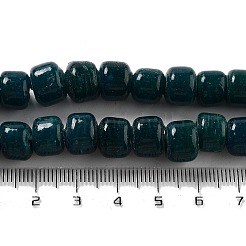 手作りのネパールランプワークビーズ  バレル  ダークスレートグレー  10.5~11x8~8.5mm  穴：3.5mm  約80個/連  25.39''（64.5センチメートル）&nbsp;LAMP-Z008-11L