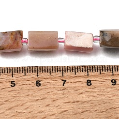 天然石ピンクオパールビーズ連売り  コラム  多面カット  シードビーズで  10.5~12.5x7~7.5mm  穴：1mm  約14~15個/連  7.48''~7.89''（19~20.05センチメートル）&nbsp;GG-CBA8682-A05