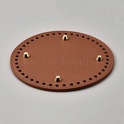 イミテーションレザーバッグボトムス  フラットラウンド  DIYかぎ針編みバッグ作り  ゴールドカラー  サドルブラウン  150x10mm  穴：5mm&nbsp;LS-FIND-WH20006-81A