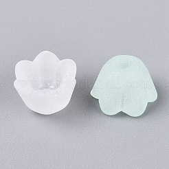 つや消し透明アクリル製フラワービーズキャップ  ミックスカラー  10x9x6.5mm  穴：1.5mm  約2000個/500g&nbsp;OACR-Q203-01