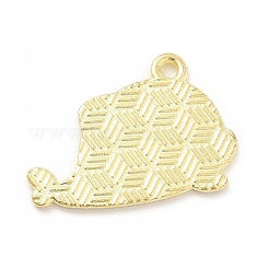 海の動物合金エナメル ペンダント  ライトゴールド  イルカ模様  17x24.5x1mm  穴：1.8mm&nbsp;ENAM-D041-07E