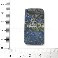 天然アズライトカボション  フラットバック  浮遊薄膜ディスプレイケース付き  長方形  40x20x3.5mm&nbsp;GG-CBA78D8-06