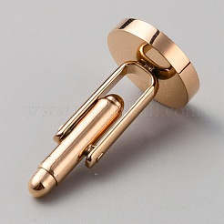 ステンレススチールのカフスボタン  アパレルアクセサリのカフスボタンパーツ  フラットラウンド  ローズゴールド  20x18x15mm&nbsp;STAS-WH0036-27RG