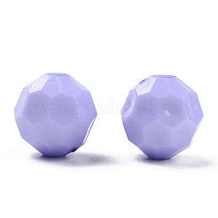 不透明なアクリルビーズ  多面カット  染め  ラウンド  ライラック  10mm  穴：2mm  約1050個/500g&nbsp;MACR-S373-69-S02