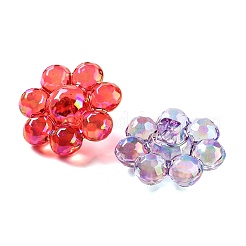 UVメッキ透明アクリルシャンクボタン  虹色の  花  ミックスカラー  25x2mm  穴：2mm&nbsp;MACR-K356-14