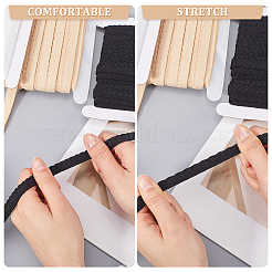 チンロン波エッジゴムバンド  フラット  服飾材料  ブラック  10x1mm&nbsp;EC-GF0001-41A