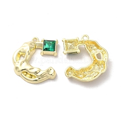合金ペンダント  ガラスと  ライトゴールド  鉛フリー＆カドミウムフリー  ムーンチャーム  ミックスカラー  23x20x4mm  穴：1.6mm&nbsp;PALLOY-K001-091G