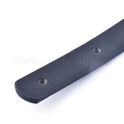 Puレザーバッグハンドル  鉄のリベットで  財布ハンドル用バッグ作り用品  ブラック  60x1.85x0.35cm  穴：3mm&nbsp;FIND-I010-05F