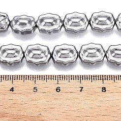電気メッキガラスビーズセット  花  銀  12x10x6~6.5mm  穴：1mm  約55個/連  26.93''（68.4センチメートル）&nbsp;EGLA-T021-05M
