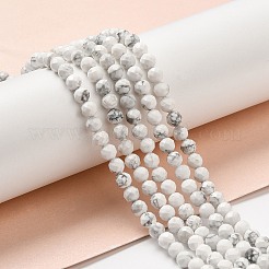 天然石ハウライトビーズ連売り  ラウンド  多面カット  グレードAA  4mm  穴：0.7mm  約90個/連  15.55''（39.5センチメートル）&nbsp;G-E608-A01-C