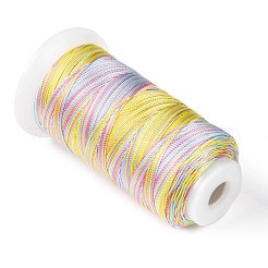 セグメント染色ラウンドポリエステルミシン糸  手縫い・ミシン用  タッセル刺繡  カラフル  3プライ0.2mm  約1000m /ロール&nbsp;OCOR-Z001-A-26