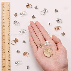 40セット2色のアクセサリー  真鍮製のねじナットを含む  アイアン製ねじ  プラチナ＆ライトゴールド  17x8mm  穴：7mm  20セット/カラー&nbsp;FIND-GF0001-43