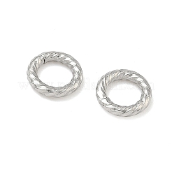 304ステンレススチールリンクリング  テクスチャード ラウンド リング  変色しない  ステンレス鋼色  8x1.5mm  内径：5mm&nbsp;STAS-Z175-01P-01