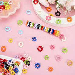 200個 2スタイル 不透明アクリル ヨーロピアンビーズ  大穴ビーズ  波  ミックスカラー  12.5~15.5x4.5~5.5mm  穴：4.5~6.8mm  100個/スタイル&nbsp;OACR-ME0001-43