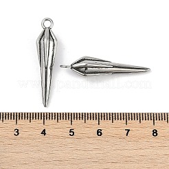 316サージカルステンレスペンダント  コーンチャーム  アンティークシルバー  33.5x8mm  穴：2.3mm&nbsp;STAS-G349-22AS