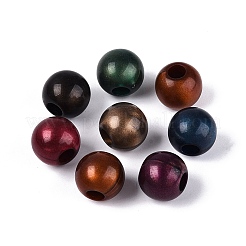 アクリル製ヨーロピアン大穴ビーズ  ヨーロピアンスタイルの  ラウンド  ミックスカラー  13.5~14mm  穴：5mm  約409個/500g&nbsp;OACR-Q200-08