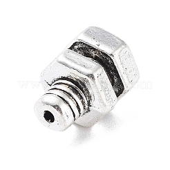 チベットスタイルの合金ビーズ  ねじ形状  アンティークシルバー  16.5x8x4.5mm  穴：1.4mm  217個/ 500g&nbsp;PALLOY-H134-06AS
