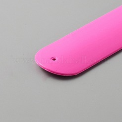 シリコン平手打ちブレスレット  子供用プレーンフラットソフトラップリストバンド  濃いピンク  8-1/2インチ（21.6cm）&nbsp;BJEW-WH0020-13G