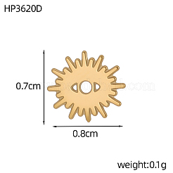 304ステンレススチールチャーム  ギアチャーム  イオンプレーティング（ip）  14KGP本金メッキ  7x8mm  穴：1mm&nbsp;STAS-OY019-79G