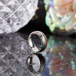 男性用201ステンレススチール指輪  ステンレス鋼色  8mm  内径：18mm&nbsp;RJEW-WH0012-27A-05