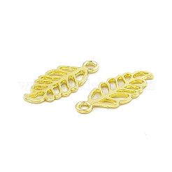 ラックメッキ合金ペンダント  中空  リーフチャーム  ライトゴールド  20x8x1mm  穴：1.6mm&nbsp;PALLOY-I216-21LG