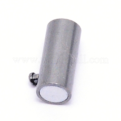 真鍮製マグネットクラスプ  コラム  ガンメタ色  15x4~5.5mm  穴：3mm&nbsp;STAS-WH0038-07B