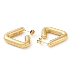 イオンプレーティング（IP）304ステンレススチールトライアングルスタッドピアス  ハーフフープピアス  14KGP本金メッキ  29x6mm&nbsp;EJEW-Z022-11G