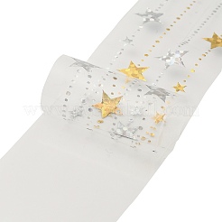 ペットテープ  スター  ゴールドライン入り  カラフル  30mm&nbsp;AJEW-D309-03C