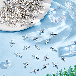 チベットスタイルの亜鉛合金ペンダント200個。  スターのチャーム  アンティークシルバー  14.5x9x2.5mm  穴：1.6mm&nbsp;TIBEP-DC0001-40