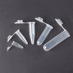 透明な使い捨てプラスチック遠心チューブ  キャップ付き  ラボ用品  透明  21.5~53.5x12~21mm  容量：0.2~5ミリリットル  300個/セット&nbsp;CON-NB0001-10