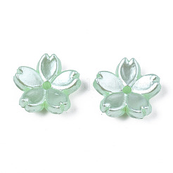 アクリルパール調ビーズ  さくらの花  アクアマリン  11x11.5x4mm  穴：1.4mm&nbsp;OACR-N012-002F