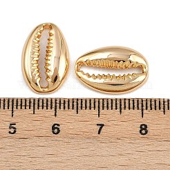 真鍮チャーム  貝殻の形のチャーム  ニッケルフリー  18KGP本金メッキ  17x11.5x3mm&nbsp;KK-F910-17G