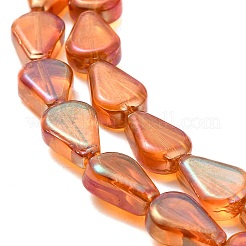 ガラスビーズ連売り  ティアドロップ  砂茶色  11x7.5x4mm  穴：0.8mm  約75~80個/連  32.28~33.86インチ（82~86cm）&nbsp;GLAA-G104-03E
