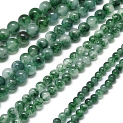 天然石マレーシアジェイドビーズ連売り  染め＆加熱  ラウンド  ティール  11.5~12.5mm  穴：1.2mm  約35個/連  14.96インチ（38cm）&nbsp;G-L645-C01-12mm-03