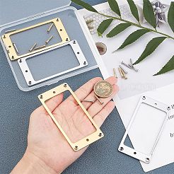 2セット2色合金ハムバッカーカバーギターピックアップフレームマウントリング  楽器アクセサリー  長方形  ミックスカラー  92x46x2mm  穴：3.5mm  1セット/カラー&nbsp;AJEW-FG0001-81
