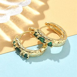 真鍮製マイクロパヴェキュービックジルコニアフープピアス  鉛フリー＆カドミウムフリー  長持ちメッキ  リング  18KGP本金メッキ  21.5x5.5mm&nbsp;EJEW-A132-18G