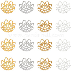 真鍮ファンシービーズキャップ4色240個  花  ミックスカラー  10x4mm  60個/カラー&nbsp;KK-PA0001-27